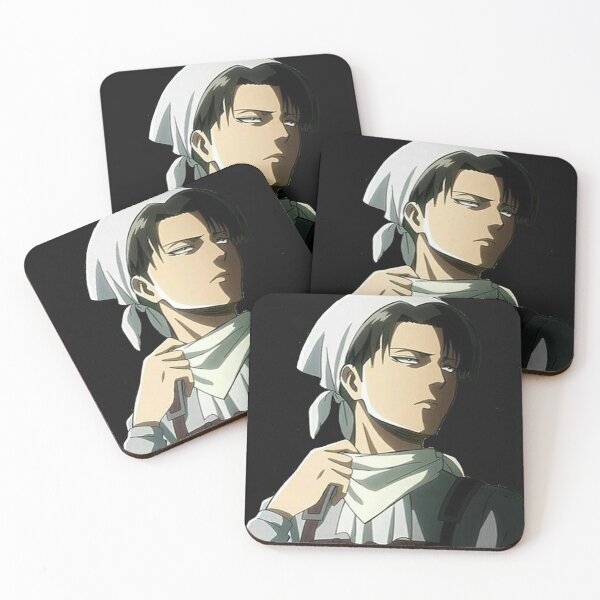 Levi Ackerman in his cleaning suit Coasters (Set of 4)