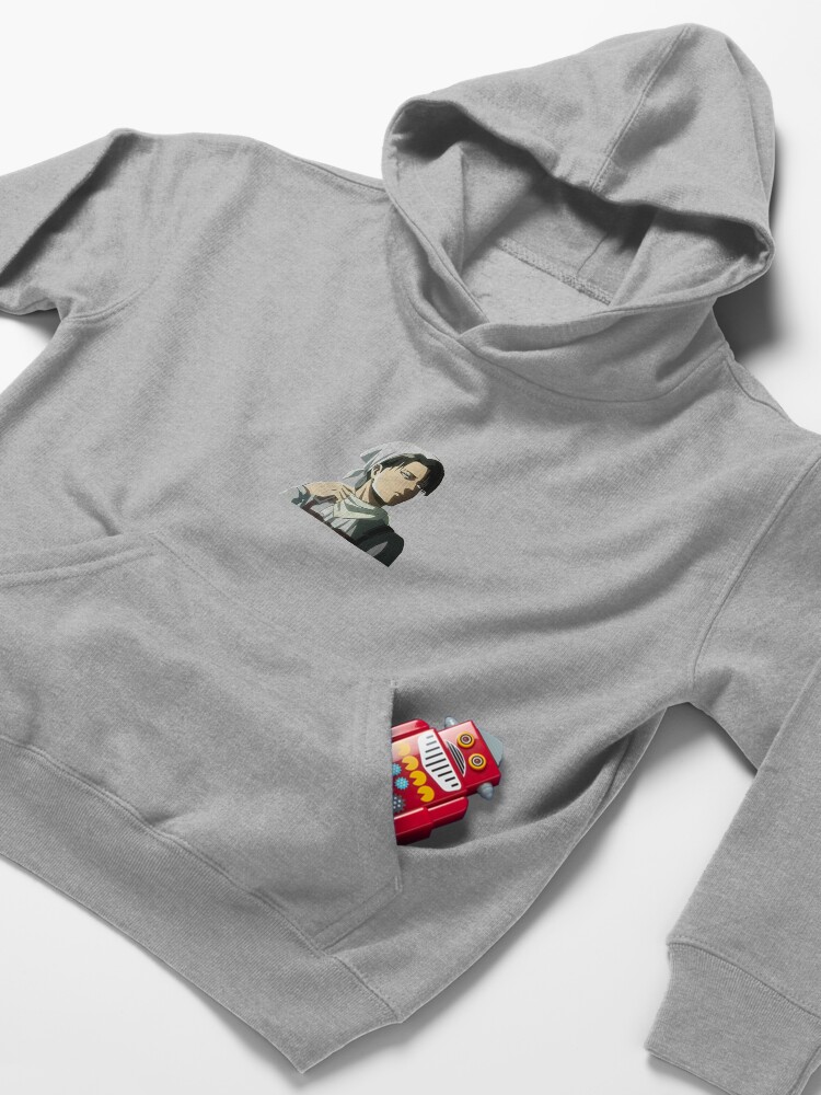 "Levi Ackerman in his cleaning suit" Kids Pullover Hoodie by mooch-er