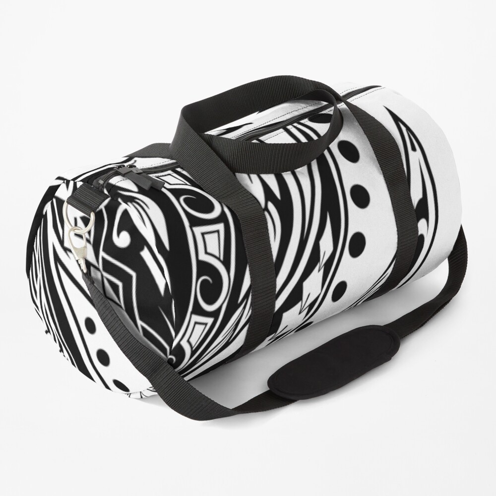 Polynesian Black And White Tribal Duffle Bag