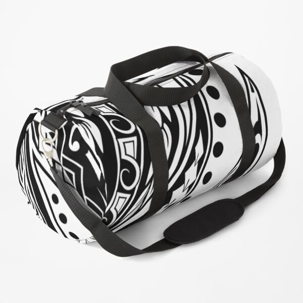 Polynesian Black And White Tribal Duffle Bag