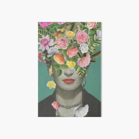 Frida khalo T shirt floral Art Board Print