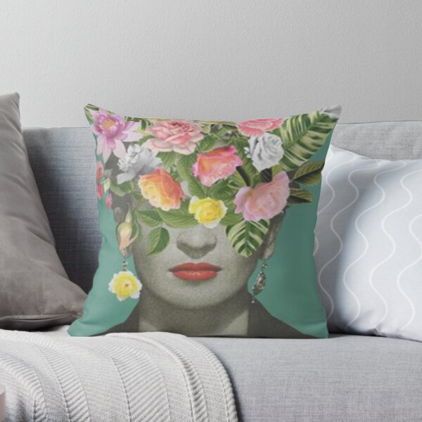 Frida Khalo camiseta floral Cojín