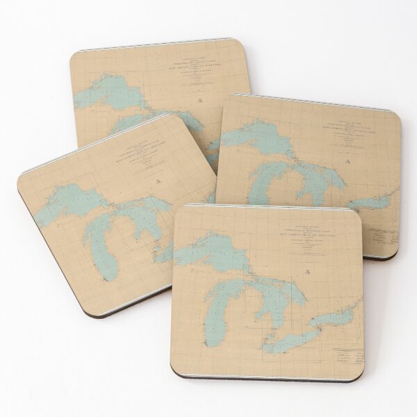 Item preview, Vintage Great Lakes Map (1915) designed and sold by BravuraMedia.
