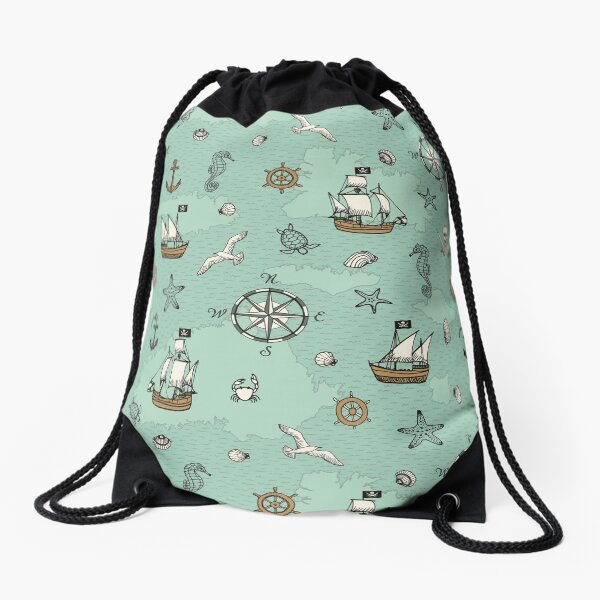 Pirate Sea Drawstring Bag