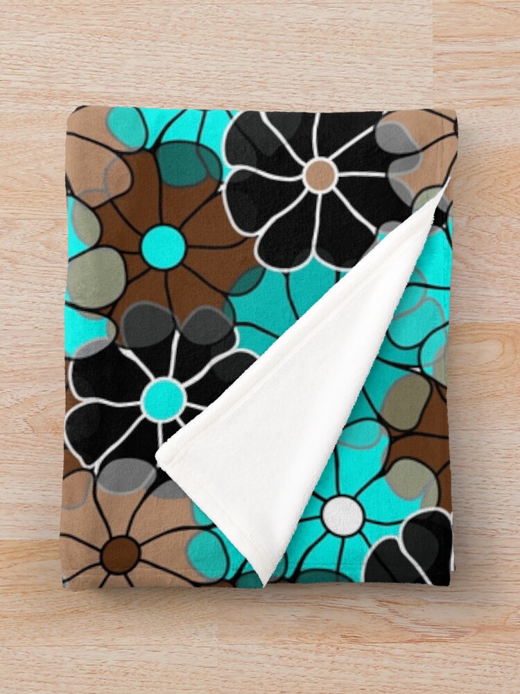 Teal patterned throw discount blanket