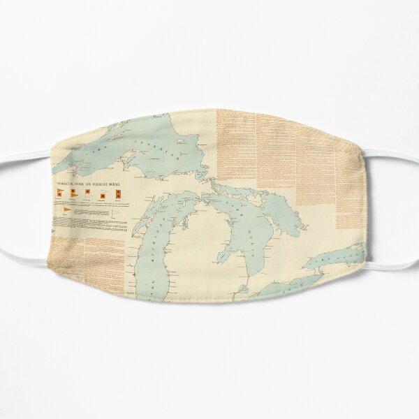 Vintage Great Lakes Shipwreck Map (1894) Flat Mask