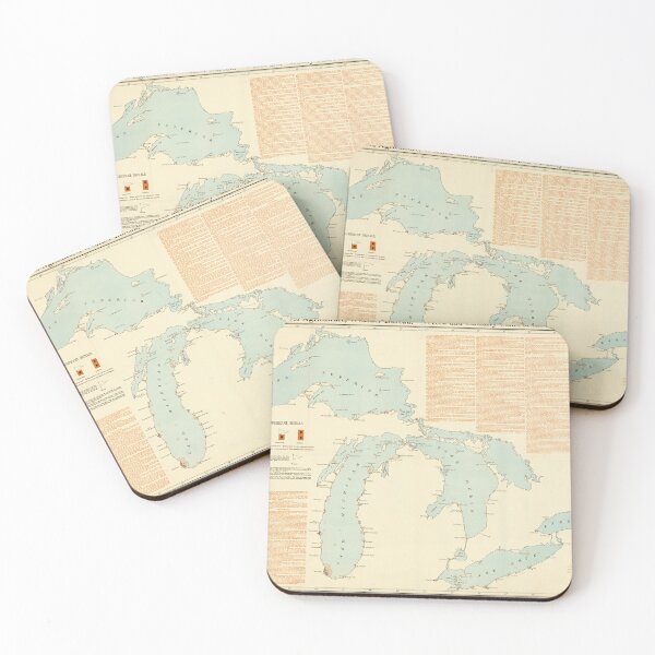 Item preview, Vintage Great Lakes Shipwreck Map (1894) designed and sold by BravuraMedia.