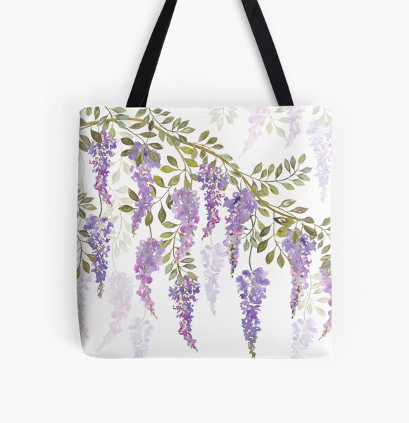 Wisteria Blossoms All Over Print Tote Bag