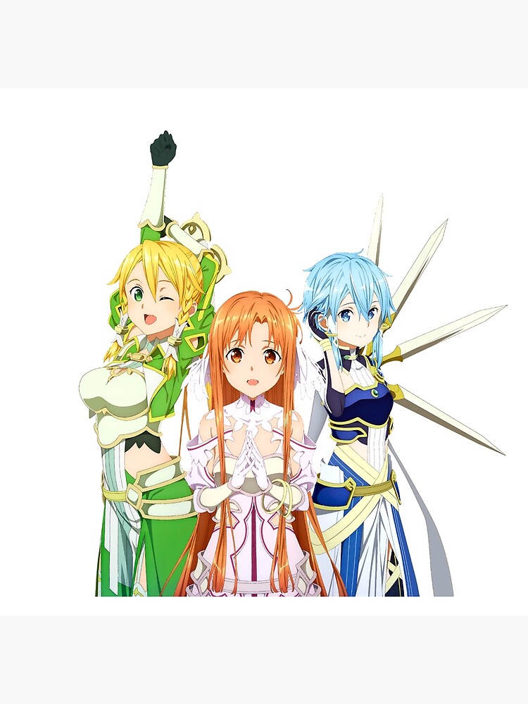 "Sword Art Online Alicization Asuna Leafa Sinon" Throw Pillow by