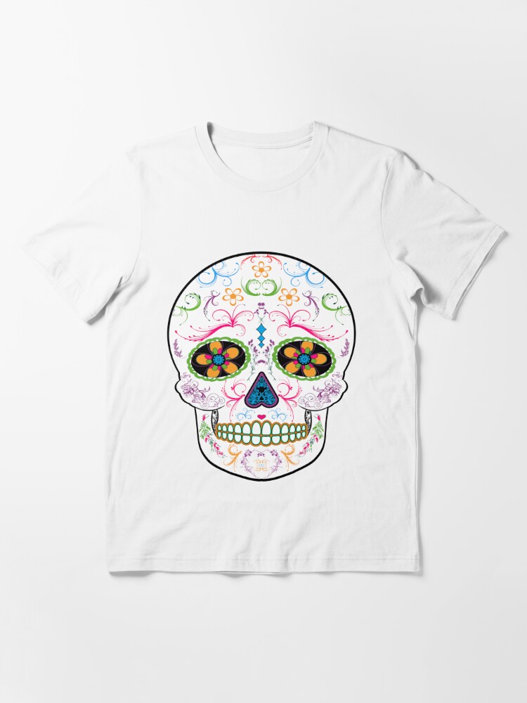 Vice51 Dodger Blue Sugar Skull Dia De Los Muertos Day of The Dead Skull  Shirt