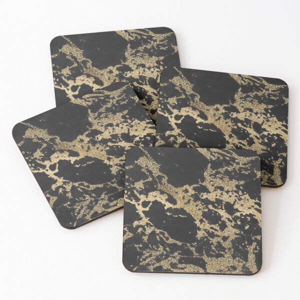 Item preview, Modern Gold Glitter Black Marble designed and sold by InovArtS.