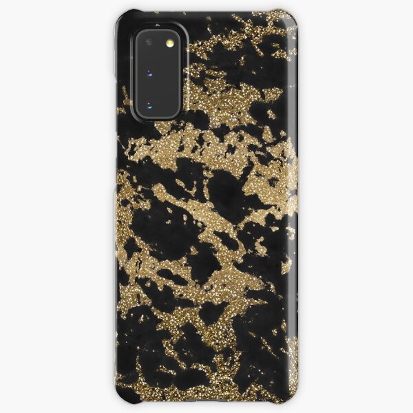Modern faux gold glitter black marble Samsung Galaxy Snap Case