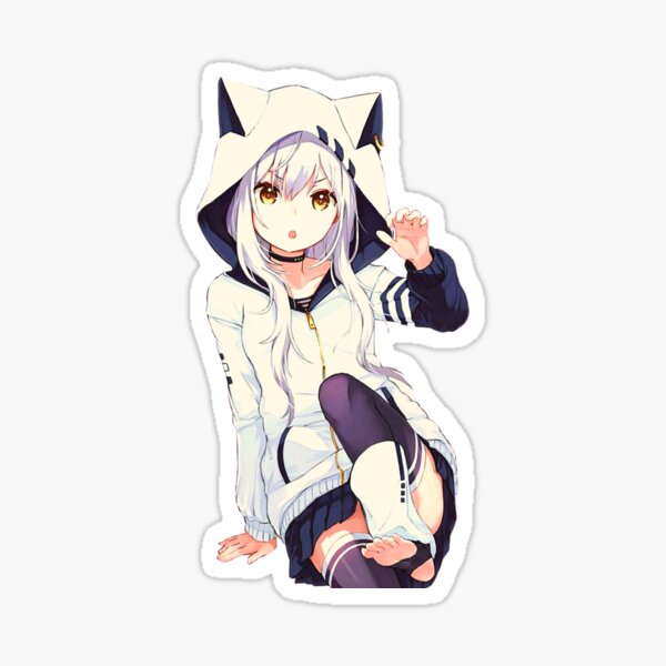 Anime Cat Girl Stickers Redbubble - bunny bee cat girl roblox song roblox free download