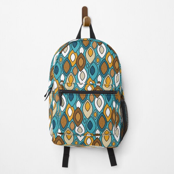 Item preview, Mid Century Modern Leaves // Turquoise, Caramel, Marigold, Coffee Brown, Denim Blue // V3 designed and sold by Elsy's Art.