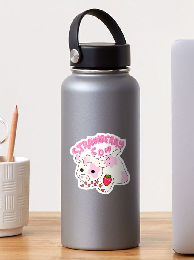 cute strawberry cow Water Bottle by darko
