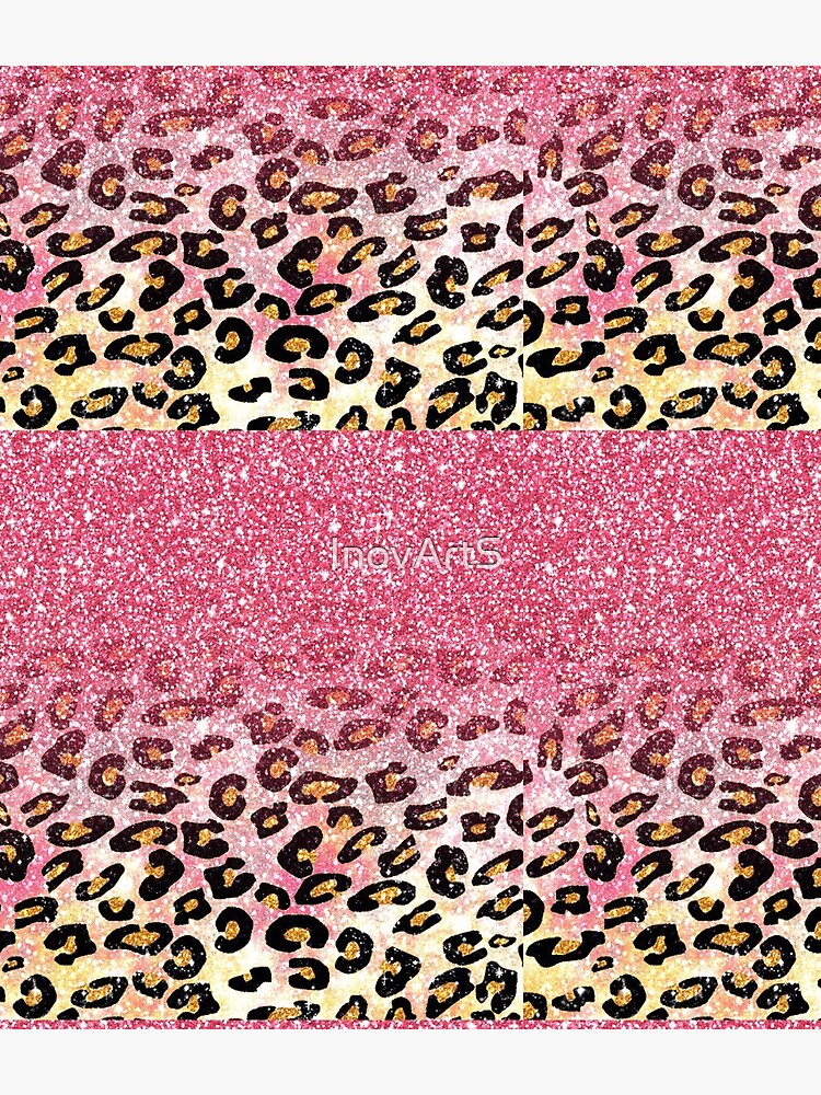 Disover Glam Pink Glitter Leopard Pattern  | Backpack