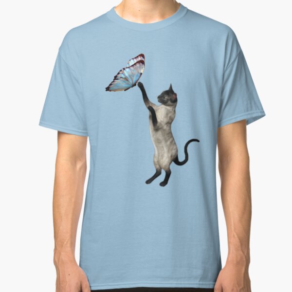 Siamese Cat And Butterfly Classic T-Shirt