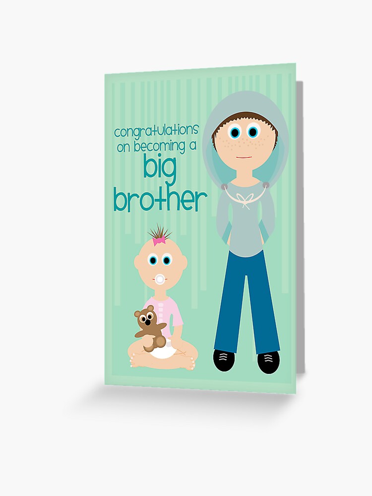 PERSONALISED BIG BROTHER CONGRATULATIONS CARD NEW BABY MULTI ELEPHANT 