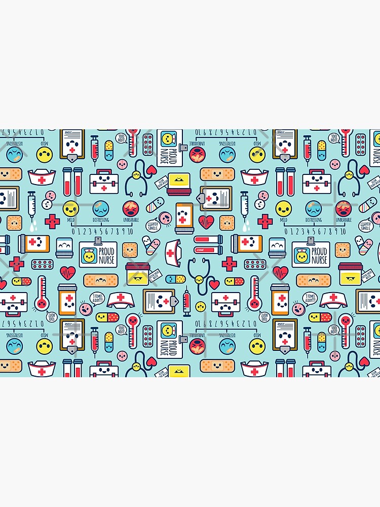 Proud To Be a Nurse / Surface Pattern Design / Blue by jsongdesign