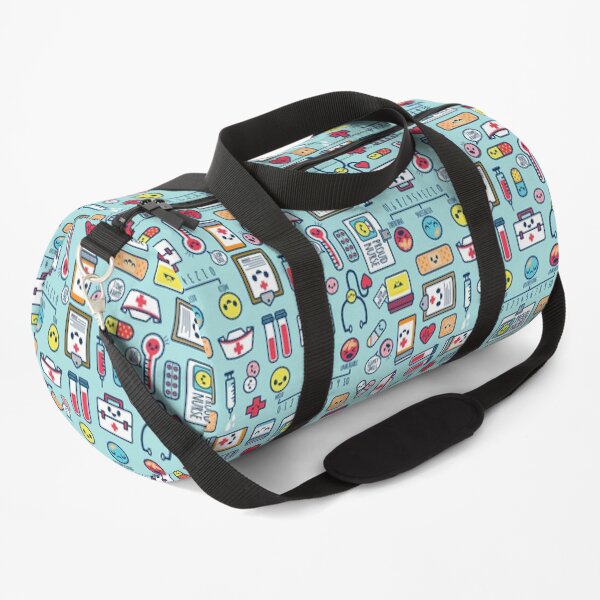 Proud To Be a Nurse / Surface Pattern Design / Blue Duffle Bag