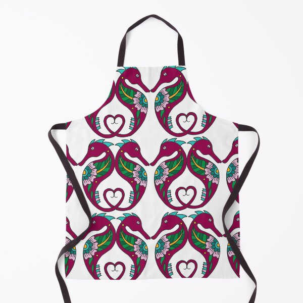 Item preview, Seahorses with Heart Tail Pattern || Ocean || Nature || Pattern designed and sold by Hilary Leslie.