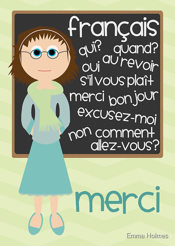 "Thank You French Teacher" Greeting Cards by Emma Holmes Redbubble