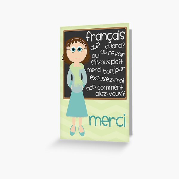 "Thank You French Teacher" Greeting Card for Sale by ELHolmesCards