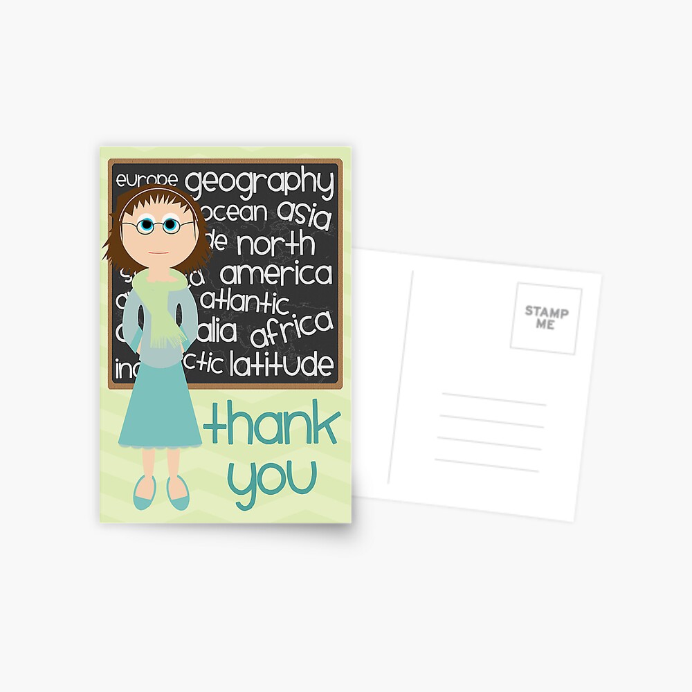 "Thank You Geography Teacher" Postcard by ELHolmesCards Redbubble