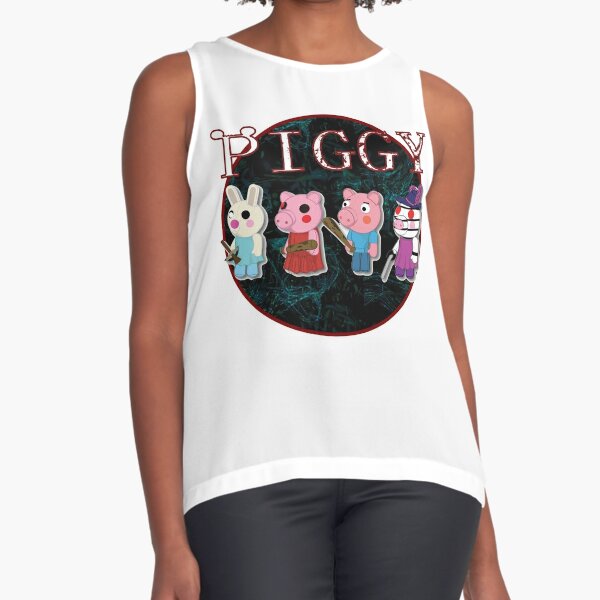 Piggy Roblox Roblox Game Roblox Characters Sleeveless Top By Affwebmm Redbubble - black girl roblox characters