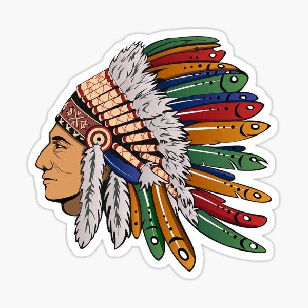 APACHE Facing Right Sticker 5-1/4" x 3-1/4" Indian 