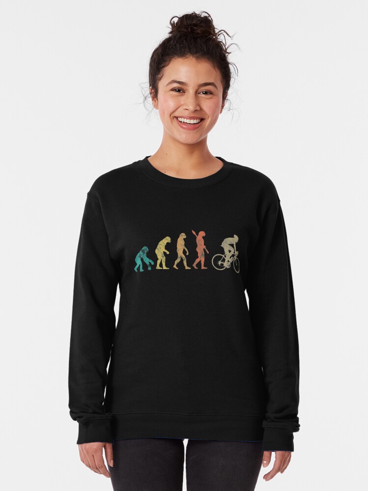 Alternate view of Retro Men Evolution Cycling Gift For cyclist Pullover Sweatshirt