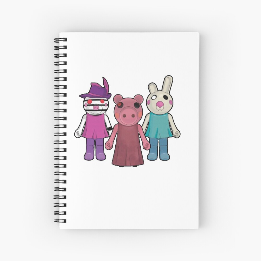 Piggy Roblox Roblox Game Piggy Roblox Characters Spiral Notebook By Affwebmm Redbubble - piggy roblox characters drawing