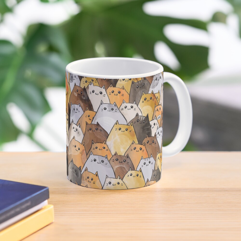 Cute Kitty Cat Pattern - I Want To Pet Every Cat In The World Mug
