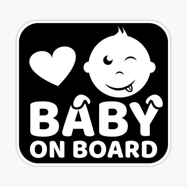 Baby on board car rear window sticker silhouette design Stock