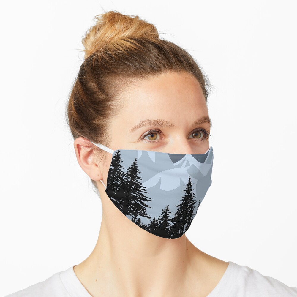 Vintage Retro Grand Teton National Park Wyoming Mountain Mask