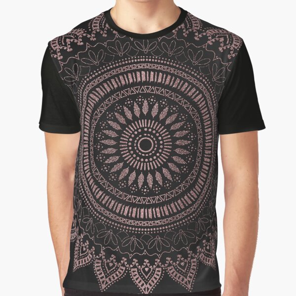 Modern tribal rose gold mandala design Graphic T-Shirt
