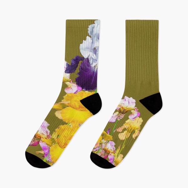 Item preview, PURPLE & GOLDEN IRIS GARDEN ART designed and sold by sharlesart.