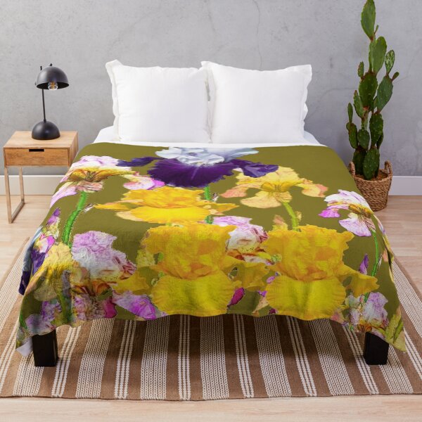 Item preview, PURPLE & GOLDEN IRIS GARDEN ART designed and sold by sharlesart.