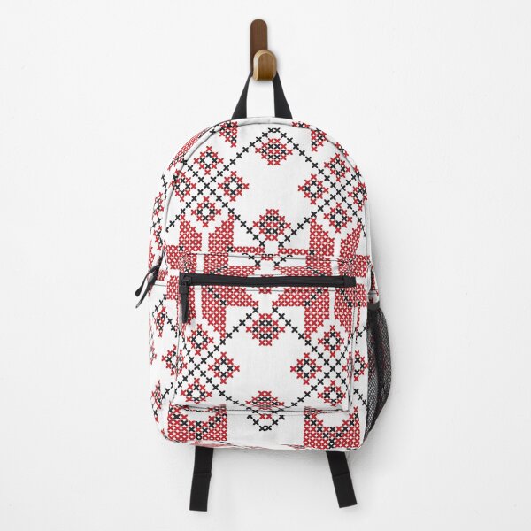 Item preview, Cross stitch red and white geometric floral pattern designed and sold by corner-shop.