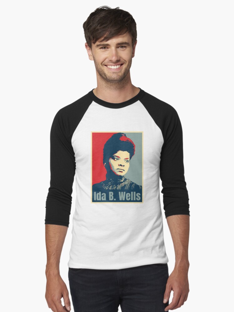 Imagen 1 de 3, Camiseta ¾ estilo béisbol con la obra Ida B. Wells, diseñada y vendida por radvas.