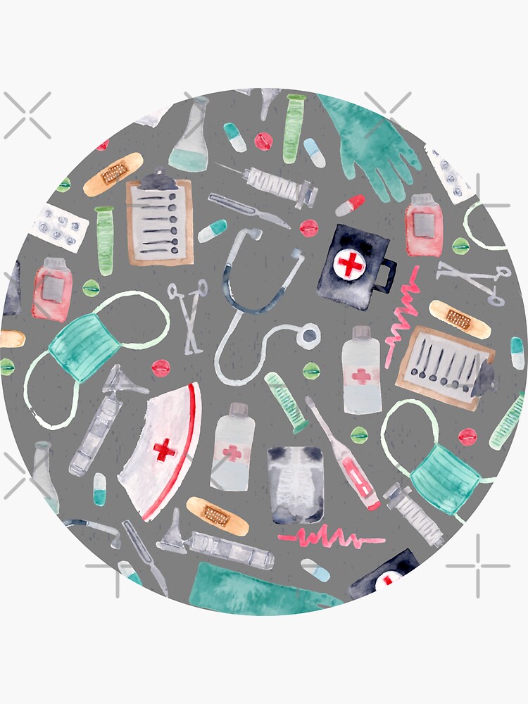 Watercolor Medical Supplies Vinyl