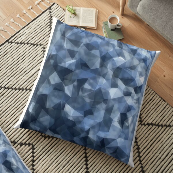 blue geometric Floor Pillow