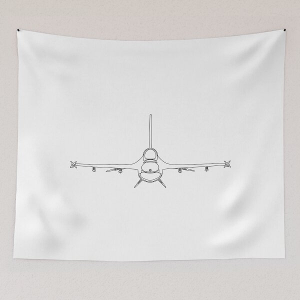 Item preview, F-16 Fighting Falcon Black Outline designed and sold by SupersonicApp.