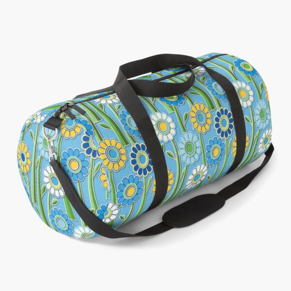 Item preview, Paper Cut Gerber Daisies // Version 9 // Wedgewood Blue, Ivory, Yellow, Aqua, Navy, Turquoise designed and sold by Elsy's Art.