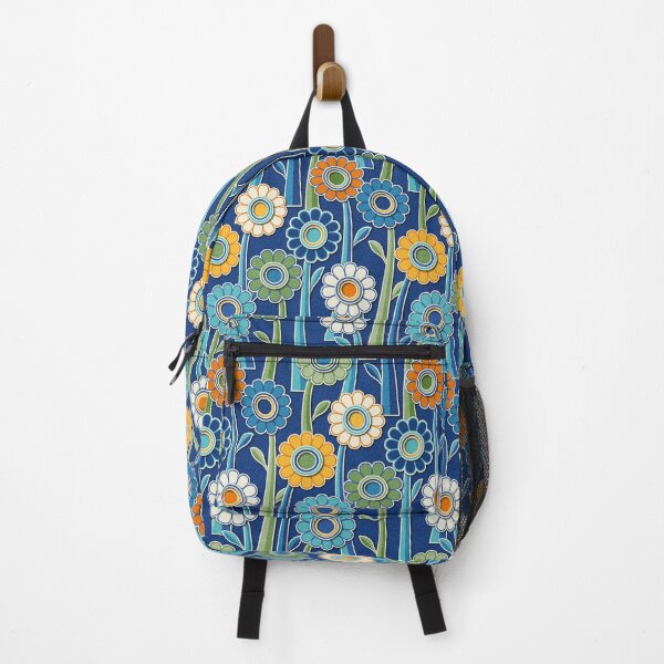 Item preview, Paper Cut Gerber Daisies // Version 10 // Navy Blue, Salmon, Yellow, Turquoise, Green, Ivory designed and sold by Elsy's Art.
