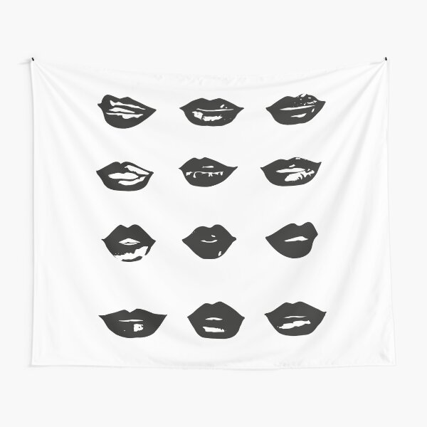 kiss kiss in black and white Tapestry