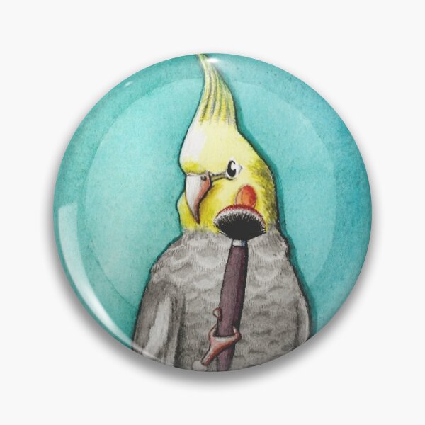 Item preview, Cockatiel Makeup Brush Watercolour Illustration designed and sold by egriffinstudio.