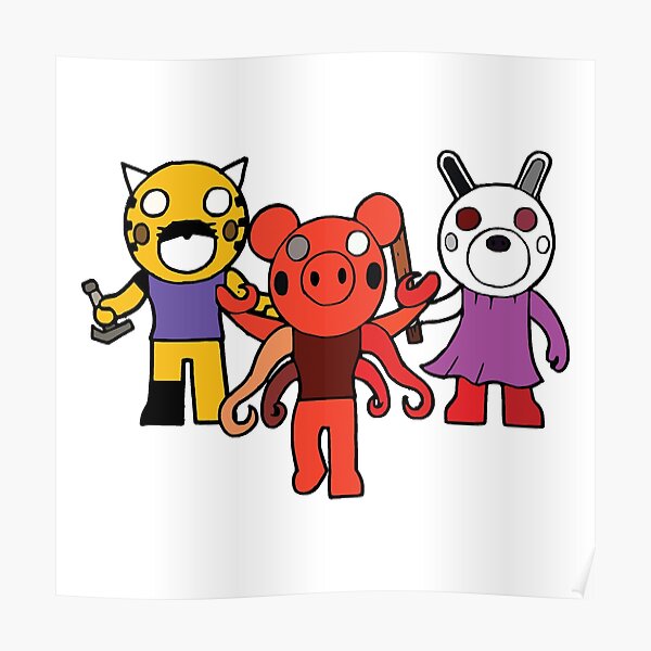 Roblox Character Posters Redbubble - custom characters piggy roblox characters names