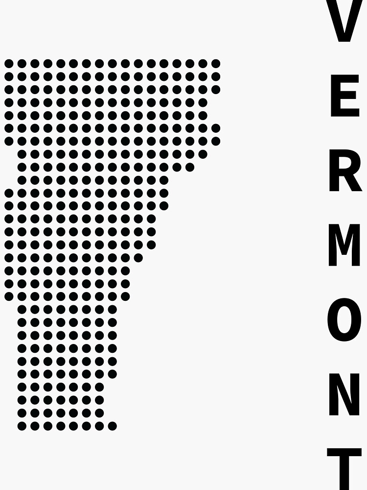 "VERMONT DOT SILHOUETTE" Sticker by Mxdesign888 Redbubble