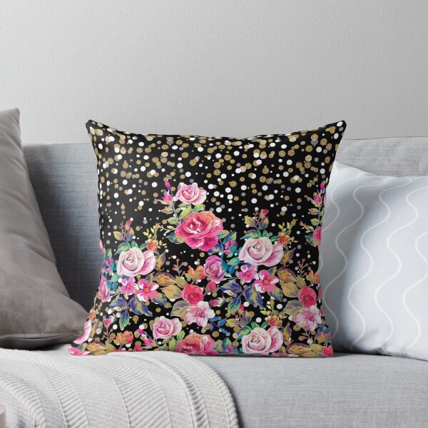 Item preview, Modern watercolor spring floral and gold dots pattern designed and sold by InovArtS.